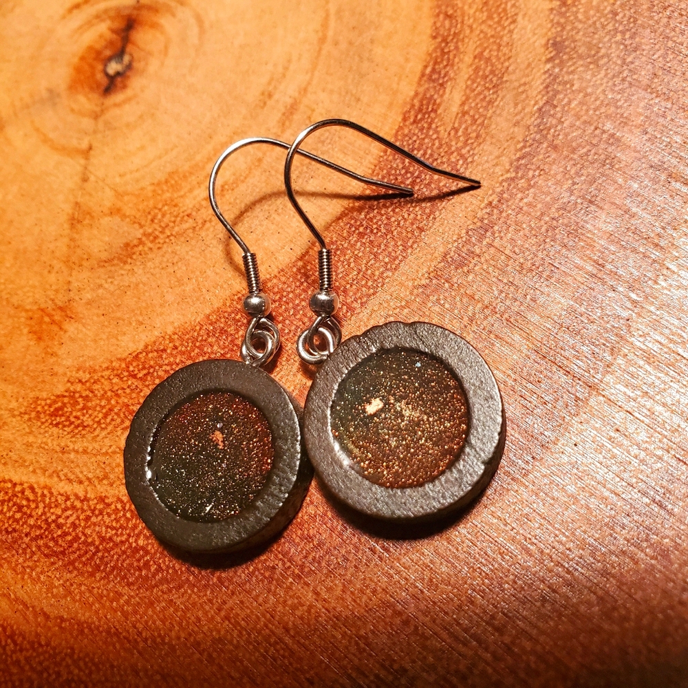 Handmade wood earrings